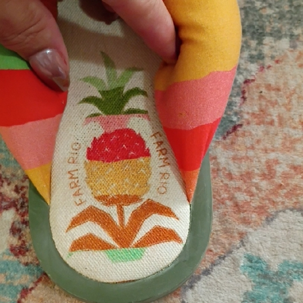 Farm Rio Vibrant Striped Flip Flops - Picture 3 of 6